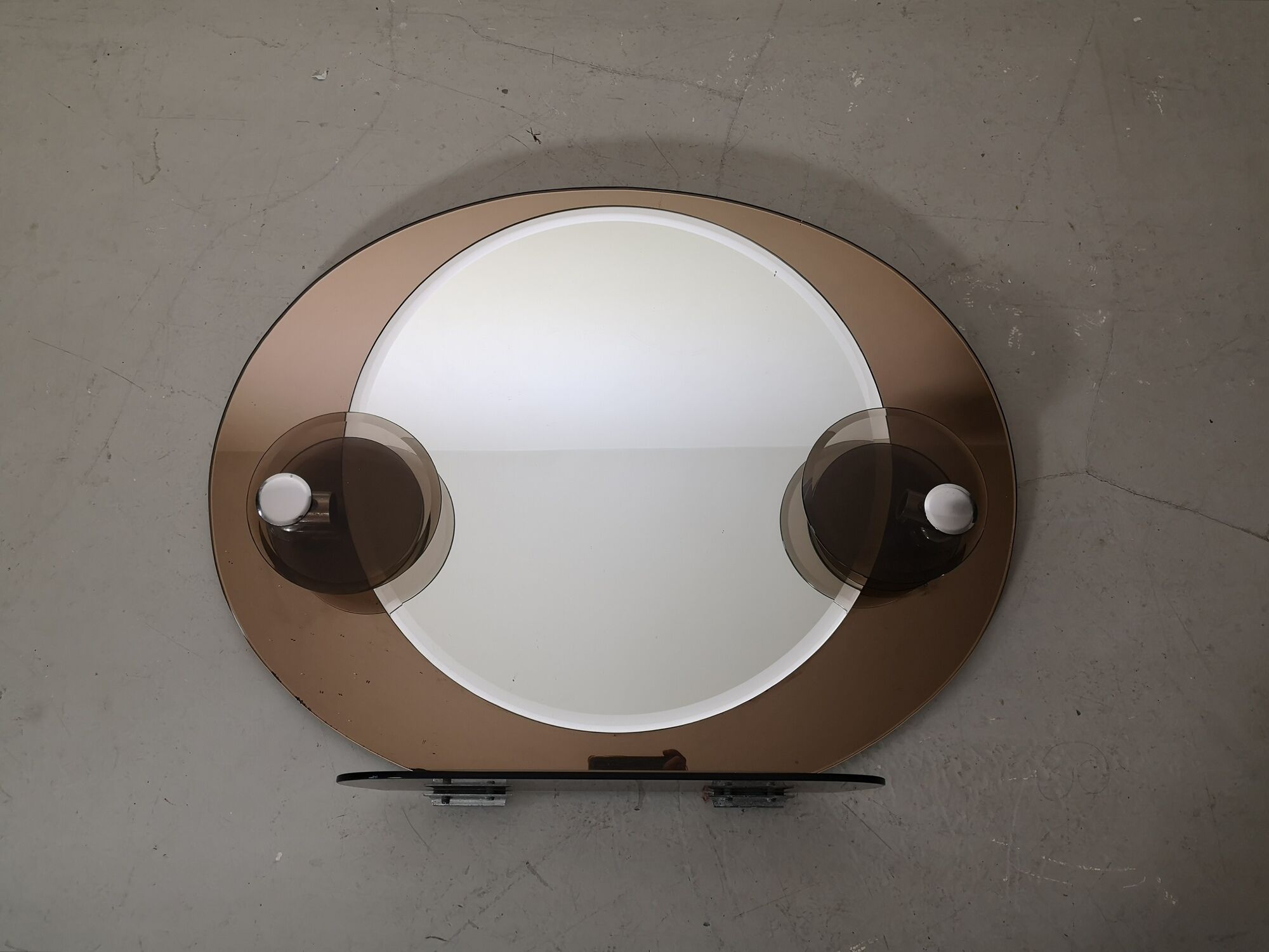 Backlit and smoked wall mirror