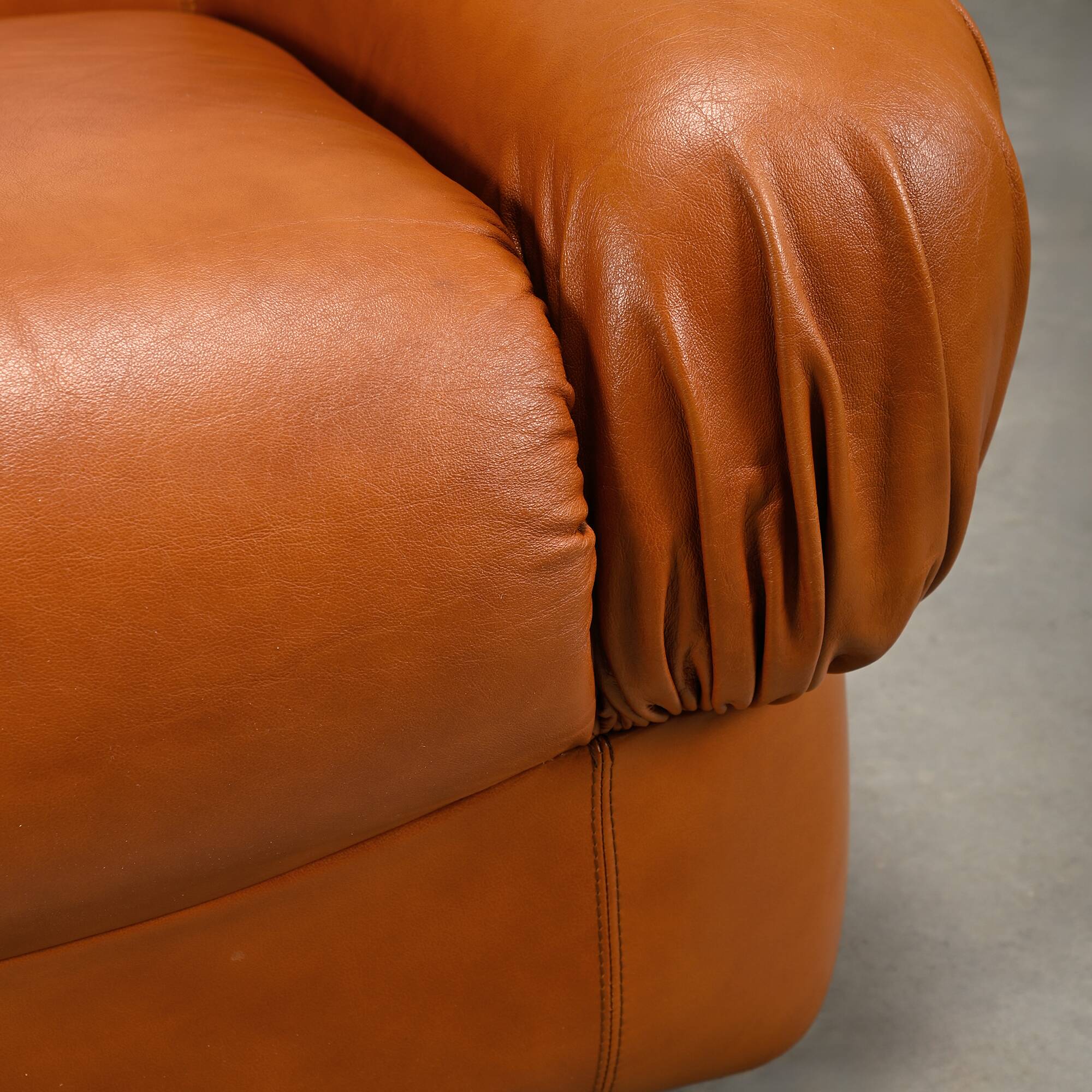 Rino Maturi Depositato Lounge Chairs in cognac leather for Mimo Padova