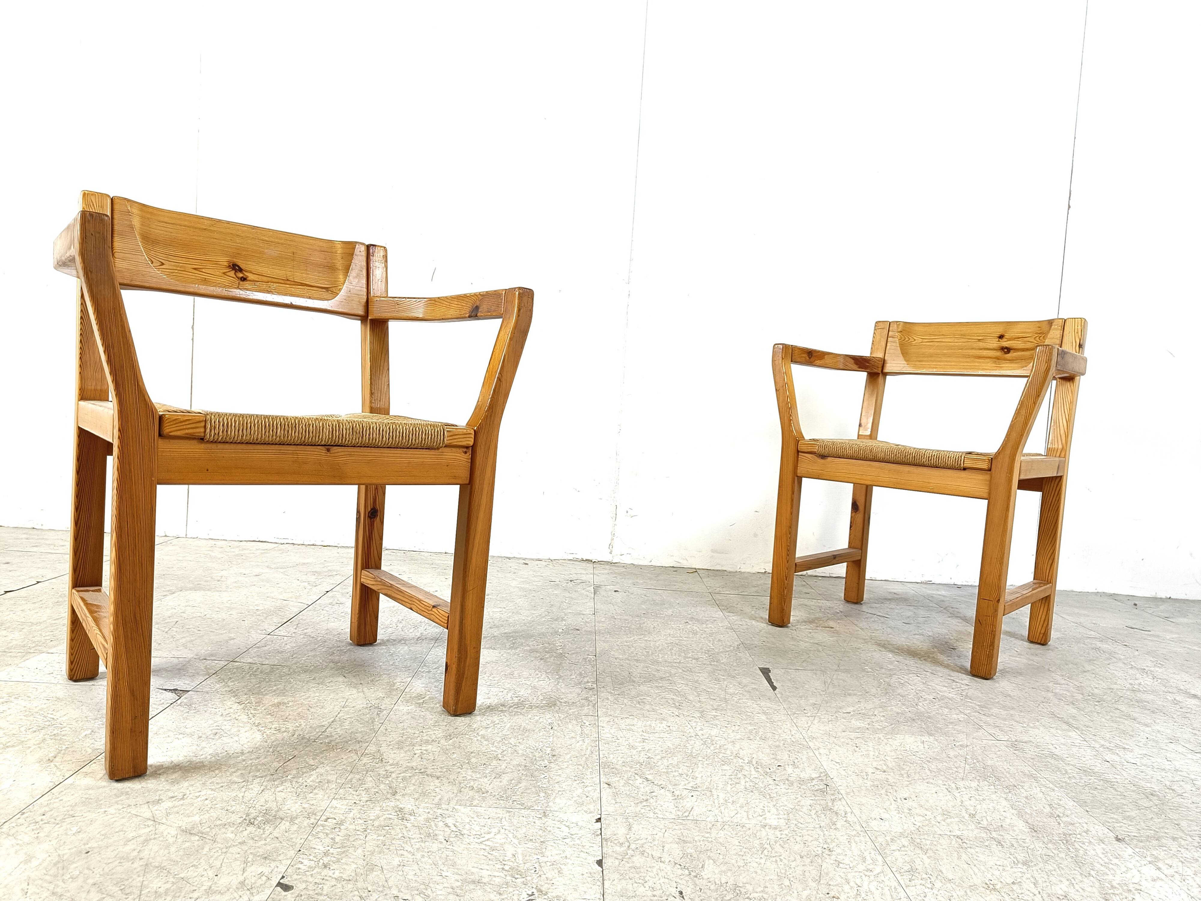 Vintage scandinavian pine wood dining chairs, 1960s by GM Mobler