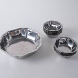 Set of stainless steel bowls, Italian design, 1980s, made in Italy