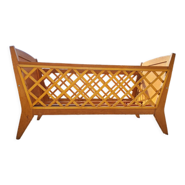 Bed child baby vintage wood