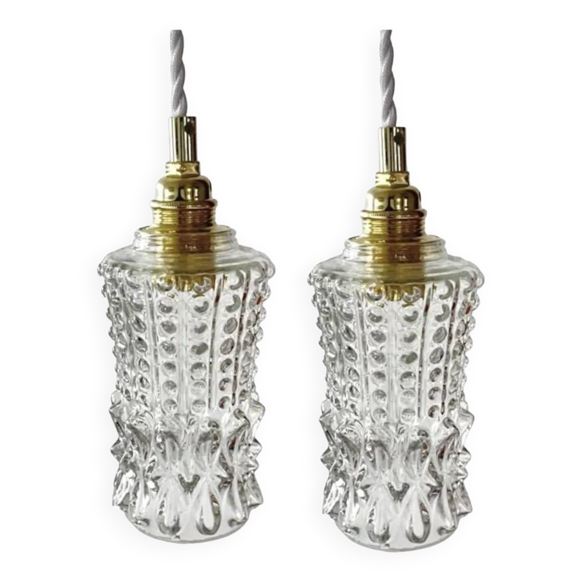 Lot de deux baladeuses en verre scandinave