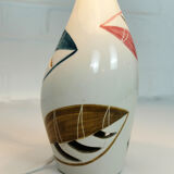 Hand painted ceramic table lamp, Mid-Century, Italy 1950s