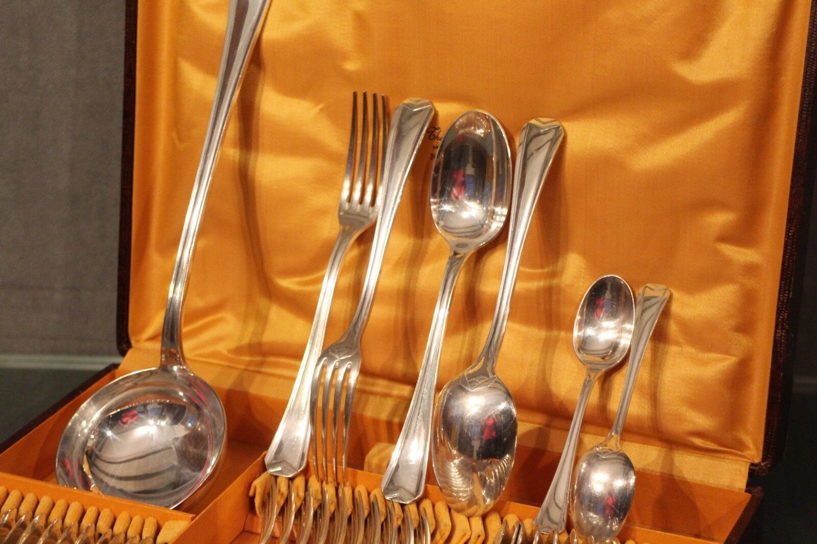 Cutlery, small spoons forks ladle silver metal CHRISTOFLE