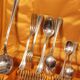 Cutlery, small spoons forks ladle silver metal CHRISTOFLE