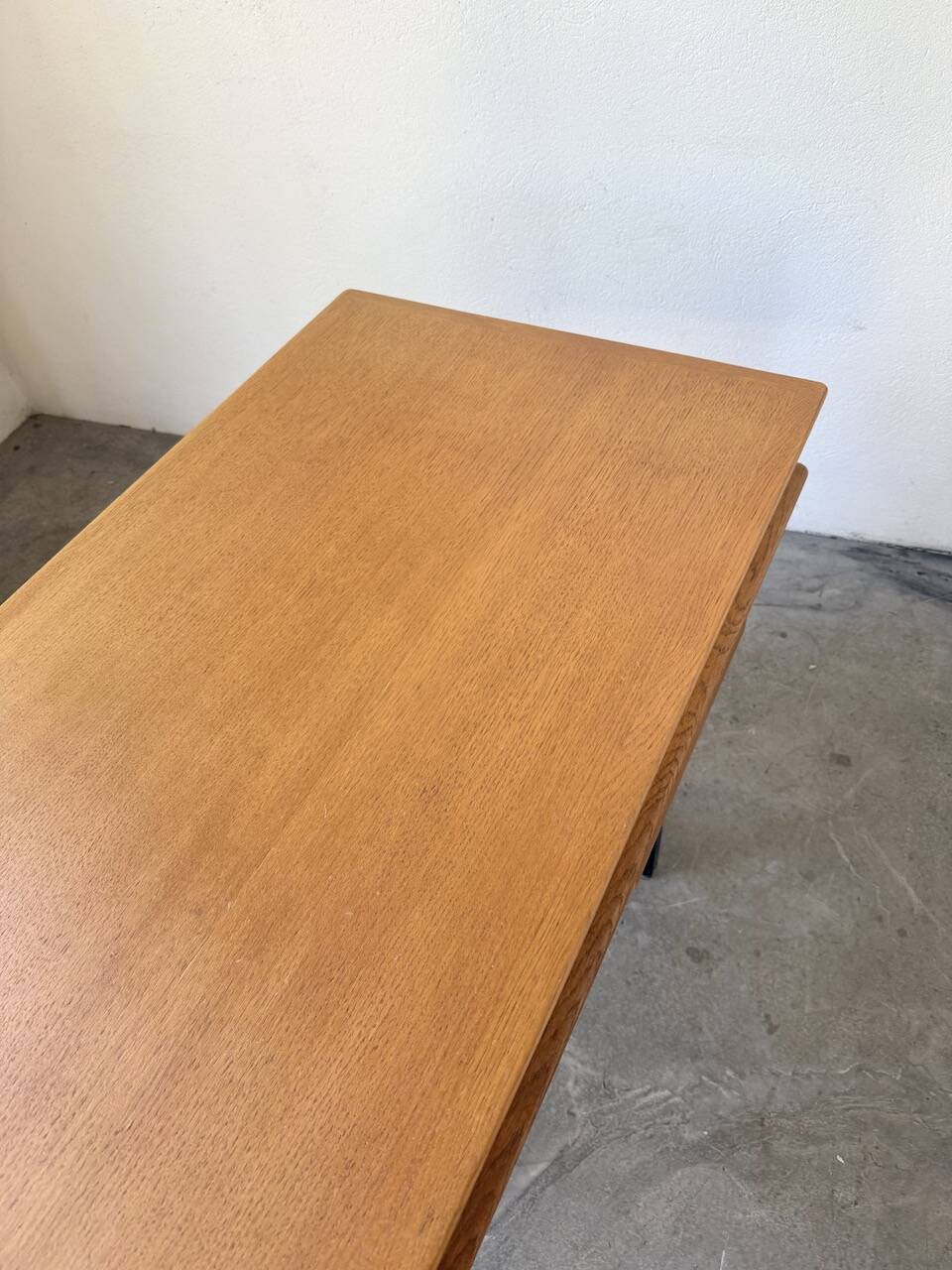 Modernist 50s oak metal desk