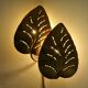 Large "leaf" wall lamp in gold metal, gold leaf, 1970s, Jansen