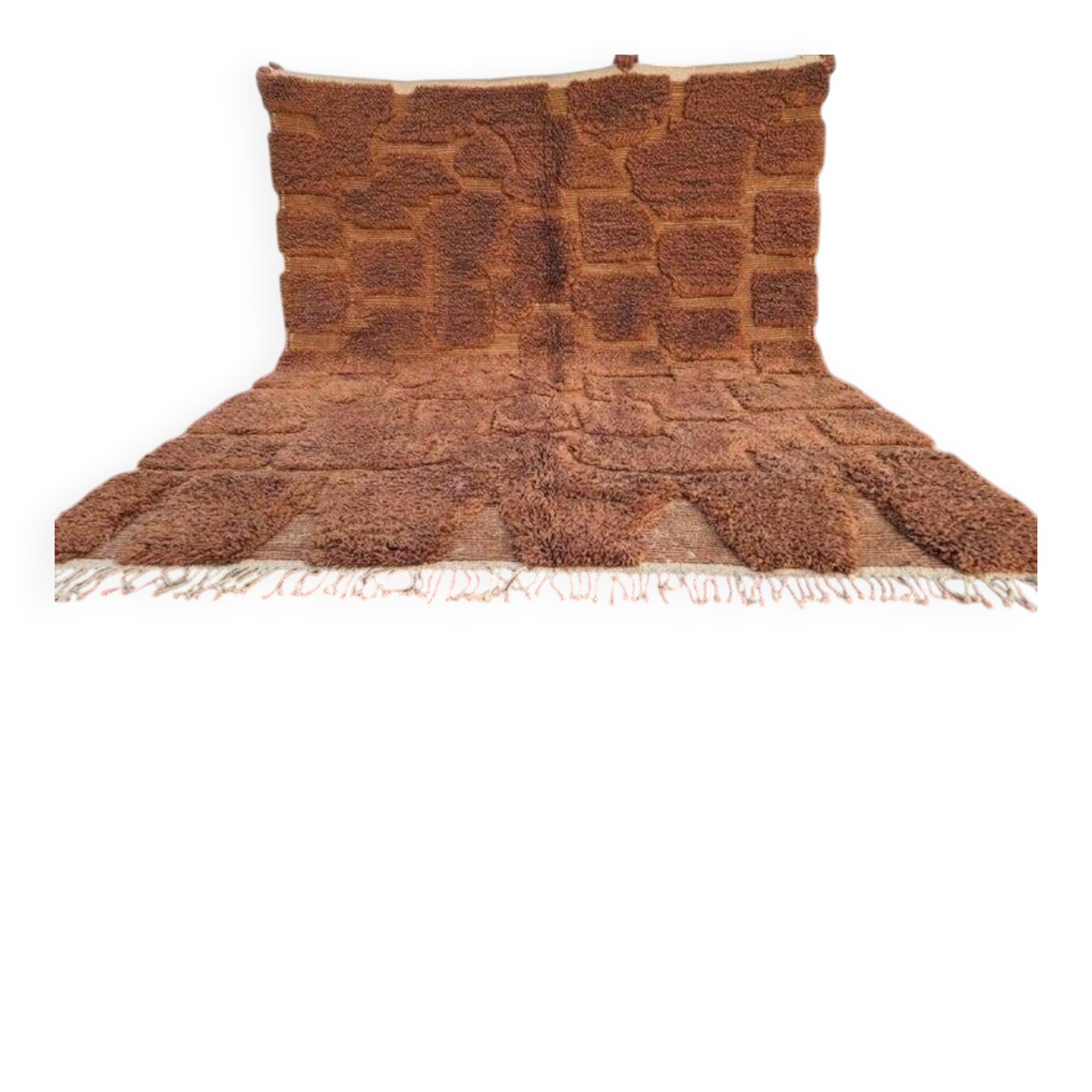 Moroccan Berber rug camel terracotta 300x200 cm – geometric pattern