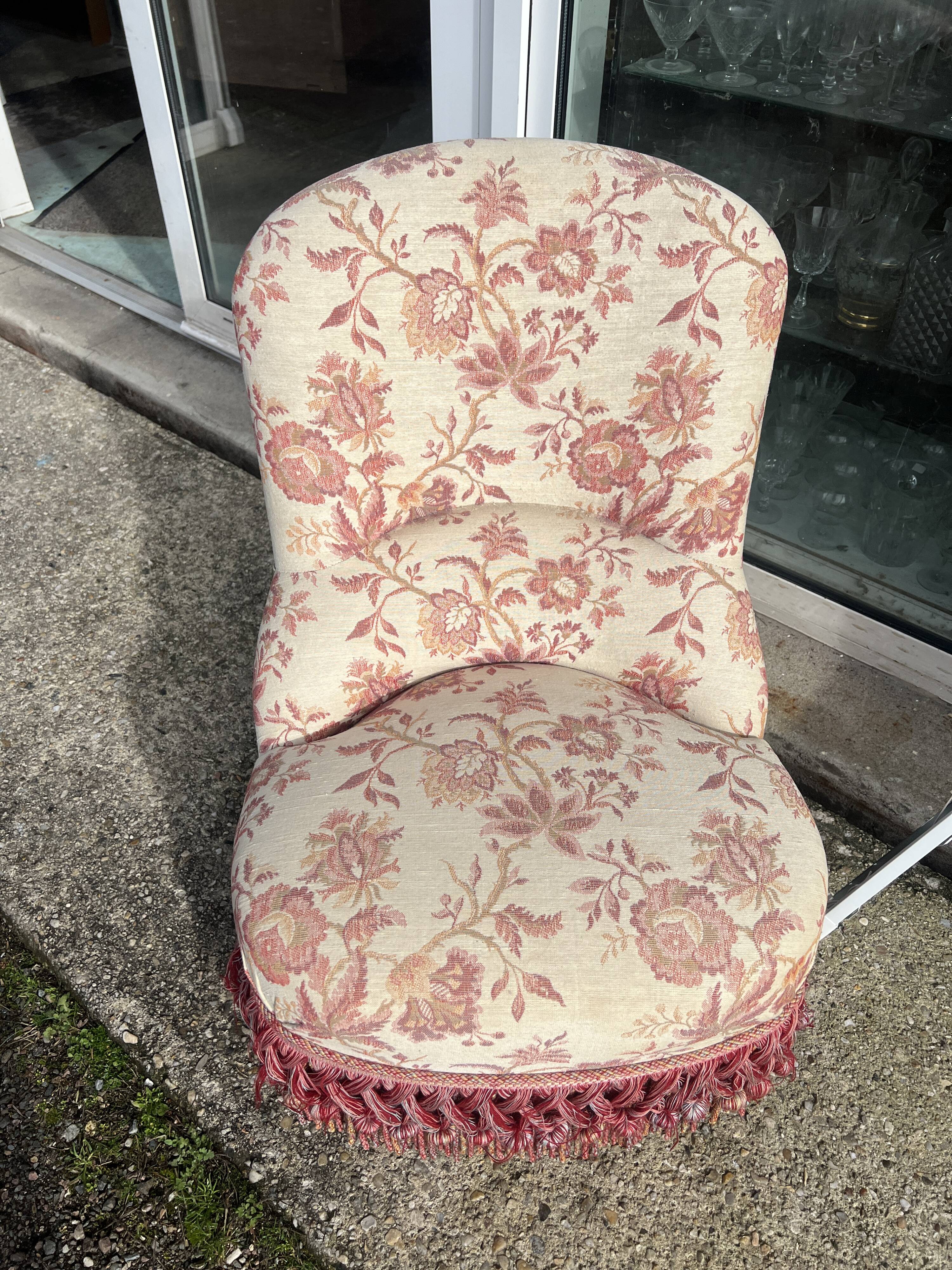 Armchair and pouf in Napoleon III style, Jean Roche