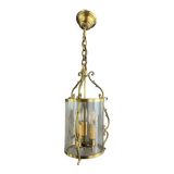 Suspension lanterne en laiton et verre xxe siècle