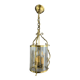 20th century brass and glass lantern pendant light