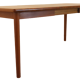 Vintage mid century modern KS Denmark rectangular teak extendable dining table 'Marbjerg'