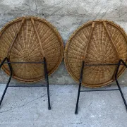 Pair of rattan armchairs from the 1950s.