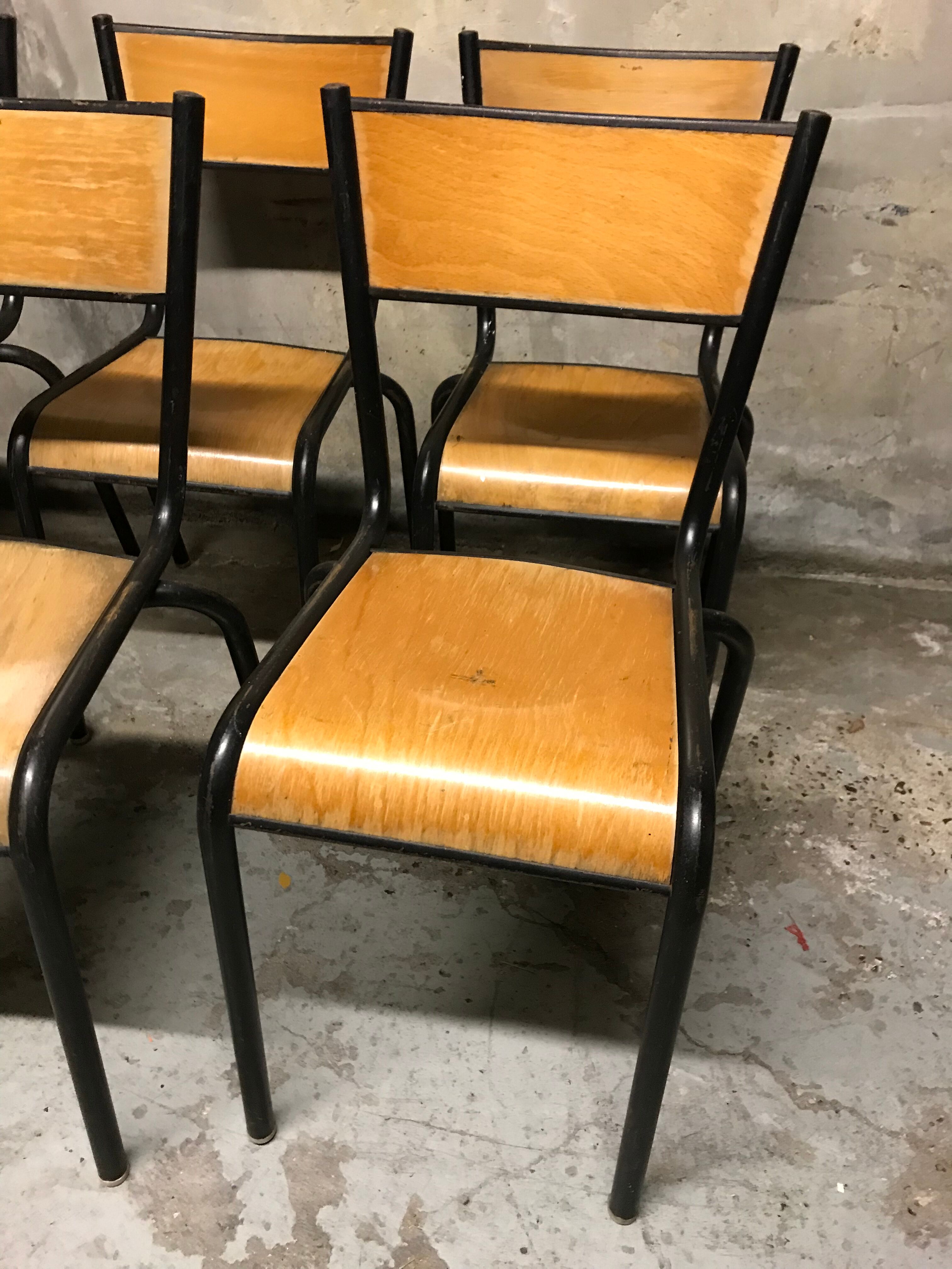 8 mulcca vintage school chairs