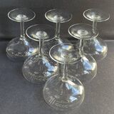 6 Champagne glasses – Cut crystal