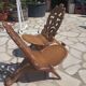 Pair of solid mahogany armchairs from Madagascar, circa 1950