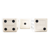 Dado cube with wheels and two drawers in beech plywood from the 1980s set of 3