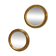 Paire de miroirs anciens 22,5cm de sorcière doré à la feuille d’or