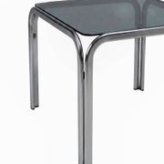 Vintage 70s coffee table - Chrome & smoked glass