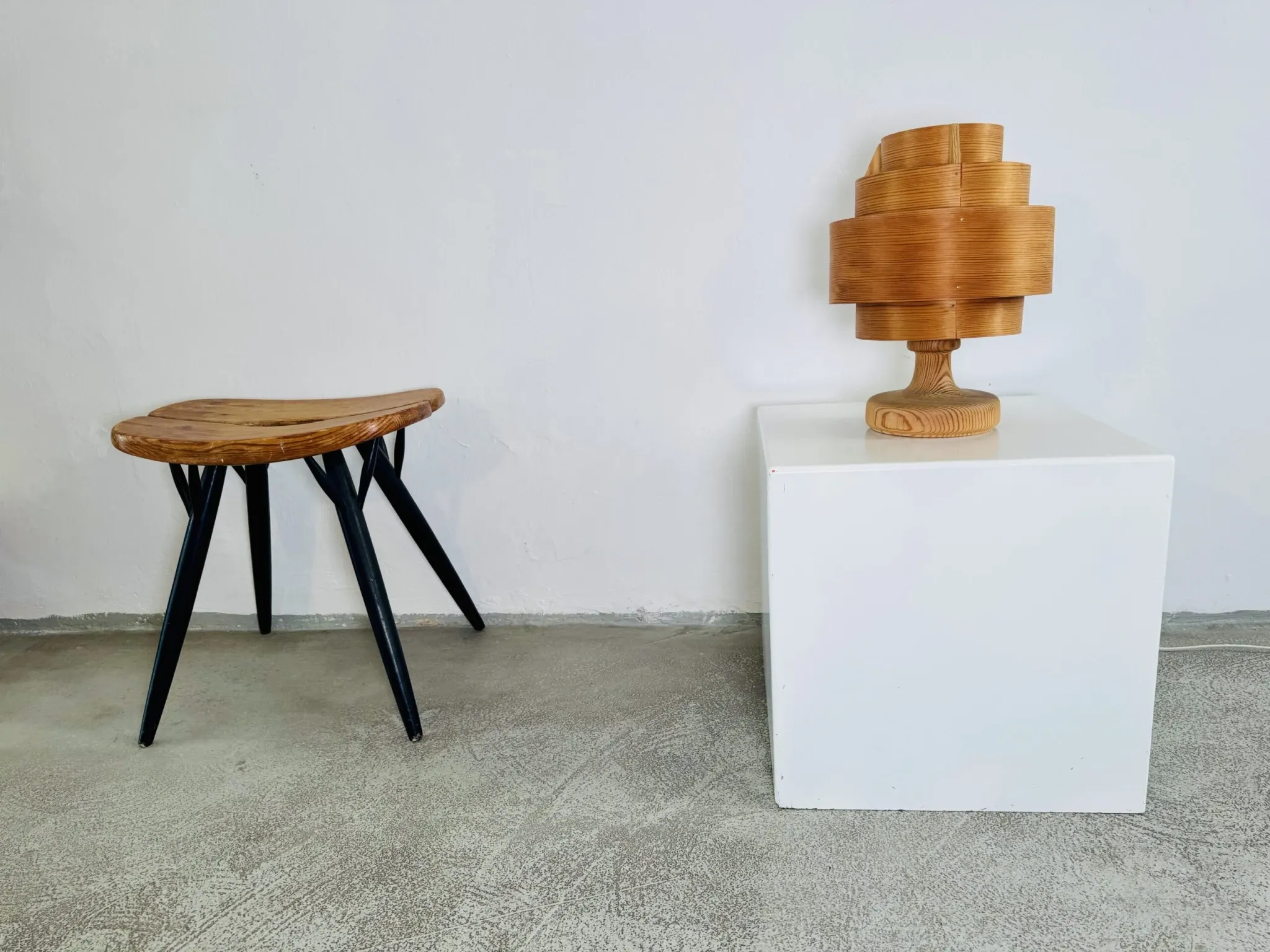 B-262 Pine Veneer Table Lamp By Hans-Agne Jakobsson For Ab Ellysett, Sweden, 1960S
