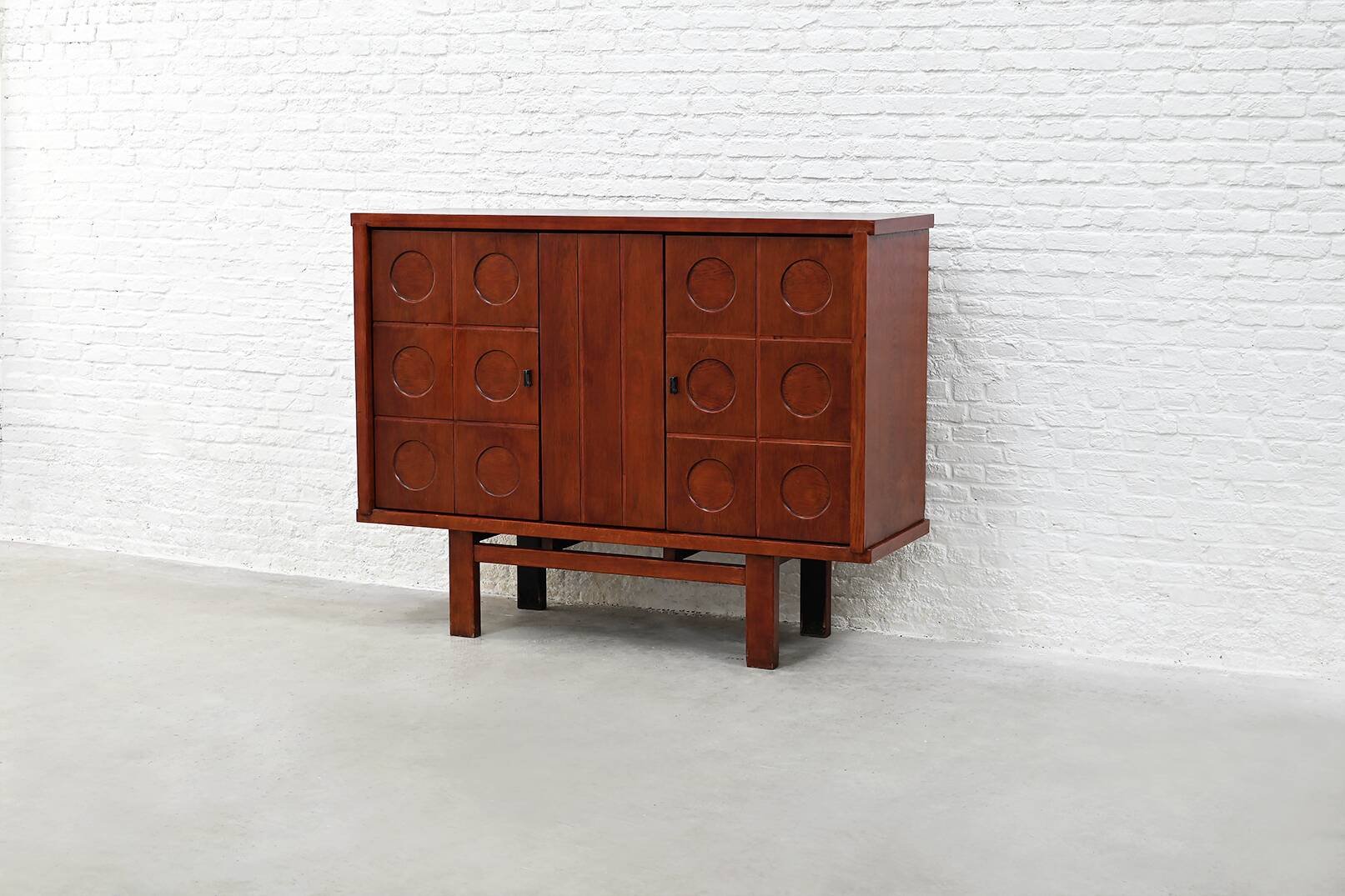 Brutalist Bar Cabinet in Oak, Belgium, 1970s