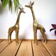 Pair brass giraffes