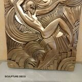 Large Art Deco bas-relief dancer "Folies bergère" after Maurice Picaud