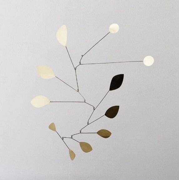 Large brass petal mobile