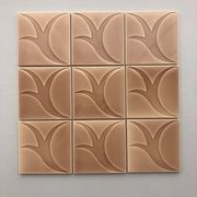 Relief tiles Desvres Mid Century Lot of 9 dark beige colours