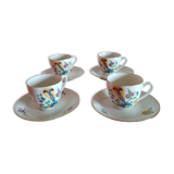 4 cups and porcelain under cups