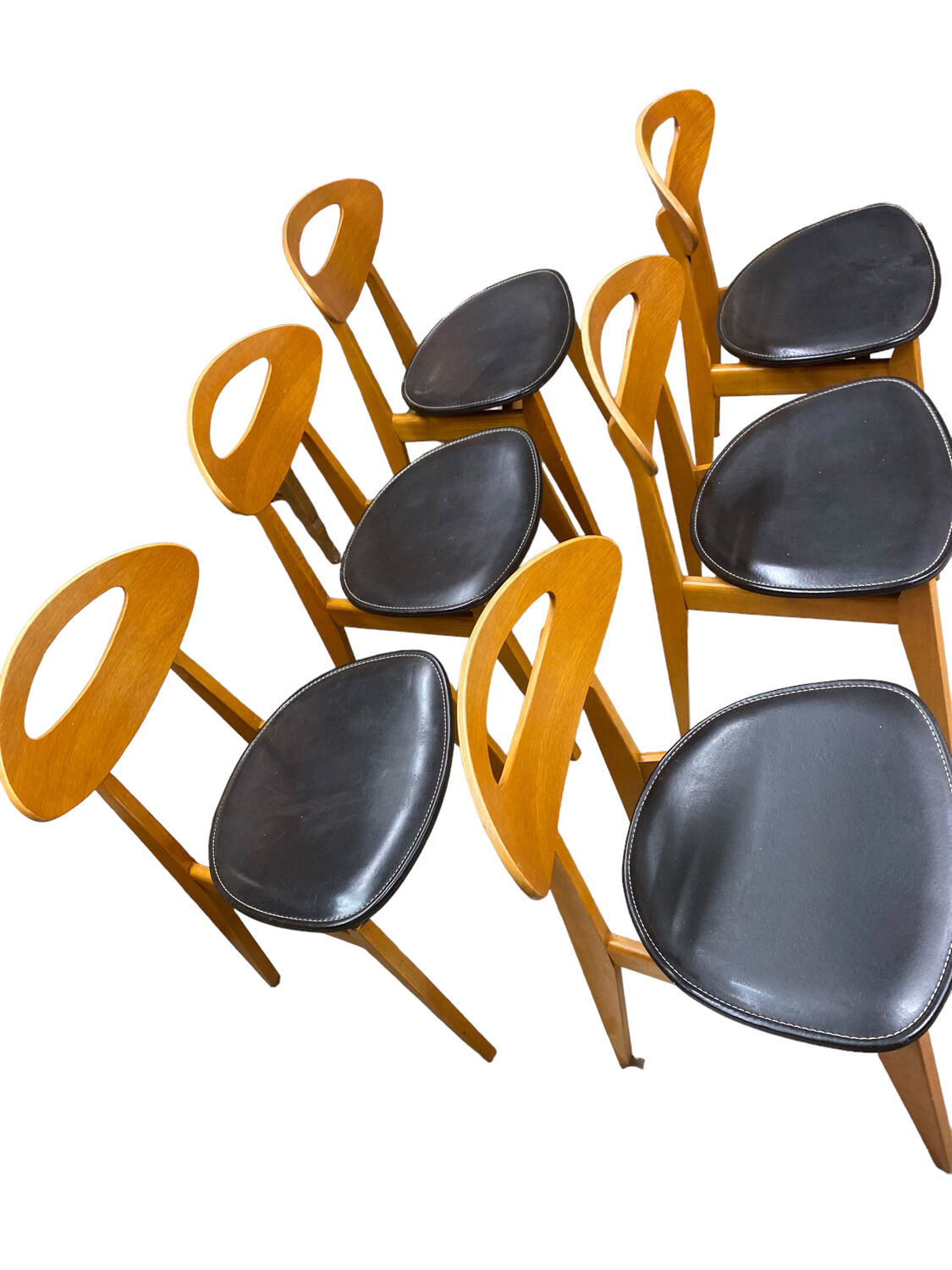 Set of 6 Scandinavian Roger Landault chairs produced by sentou