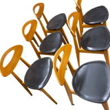 Set of 6 Scandinavian Roger Landault chairs produced by sentou