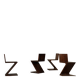 Ensemble de quatre chaises Zig-Zag après Gerrit Rietveld