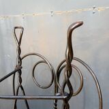 Set of 4 vintage wrought iron chairs from the 1940s.