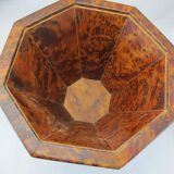 Basket or empty wooden pocket and cedar magnifying glass veneer