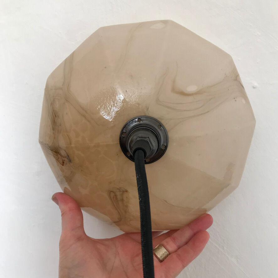 Marbled beige opaline pendant lamp
