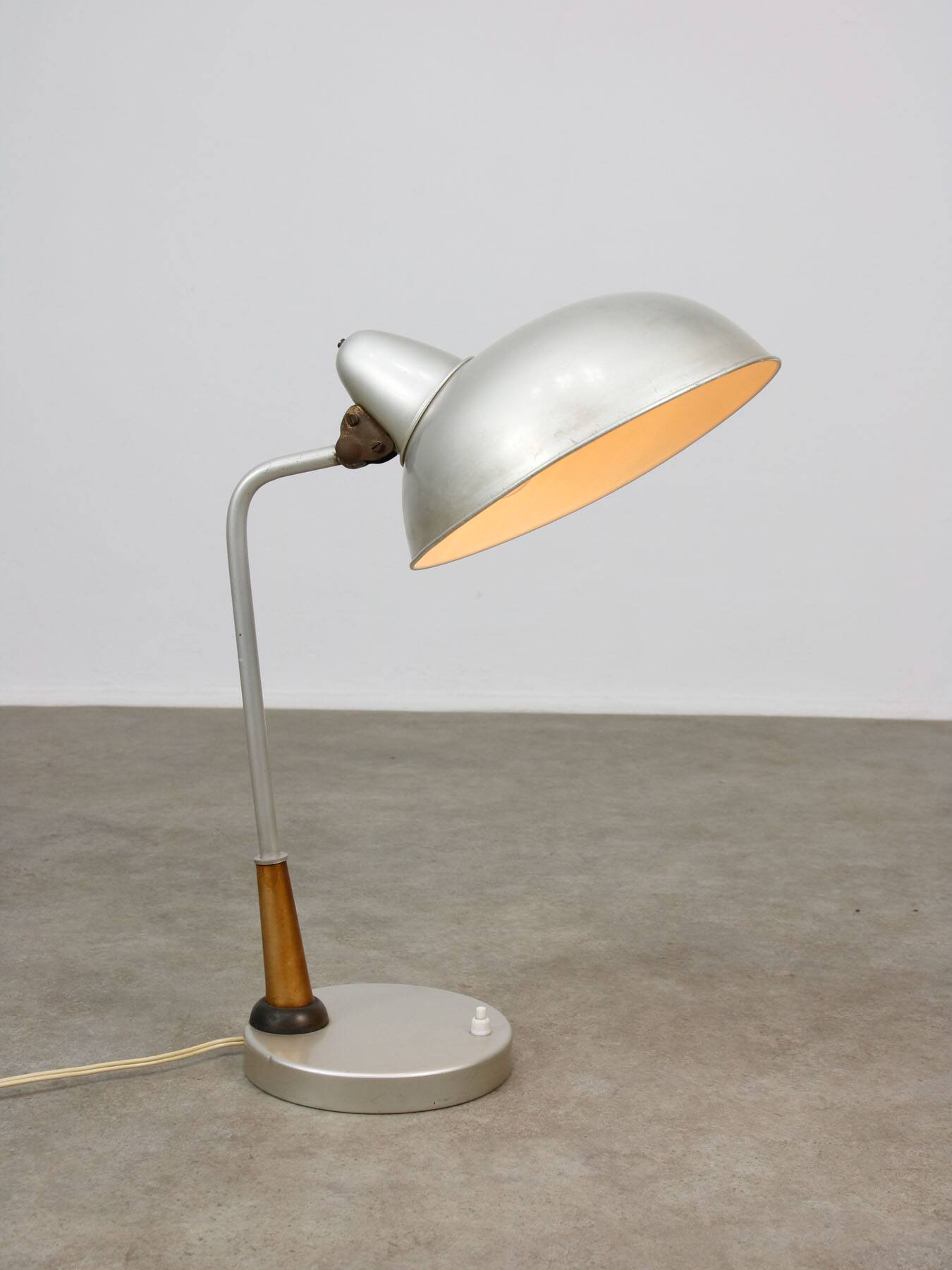 Mid-Century Italian Table Lamp in Aluminium and Copper