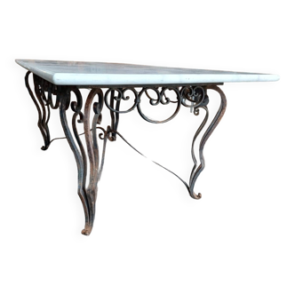 Wrought iron marble coffee table