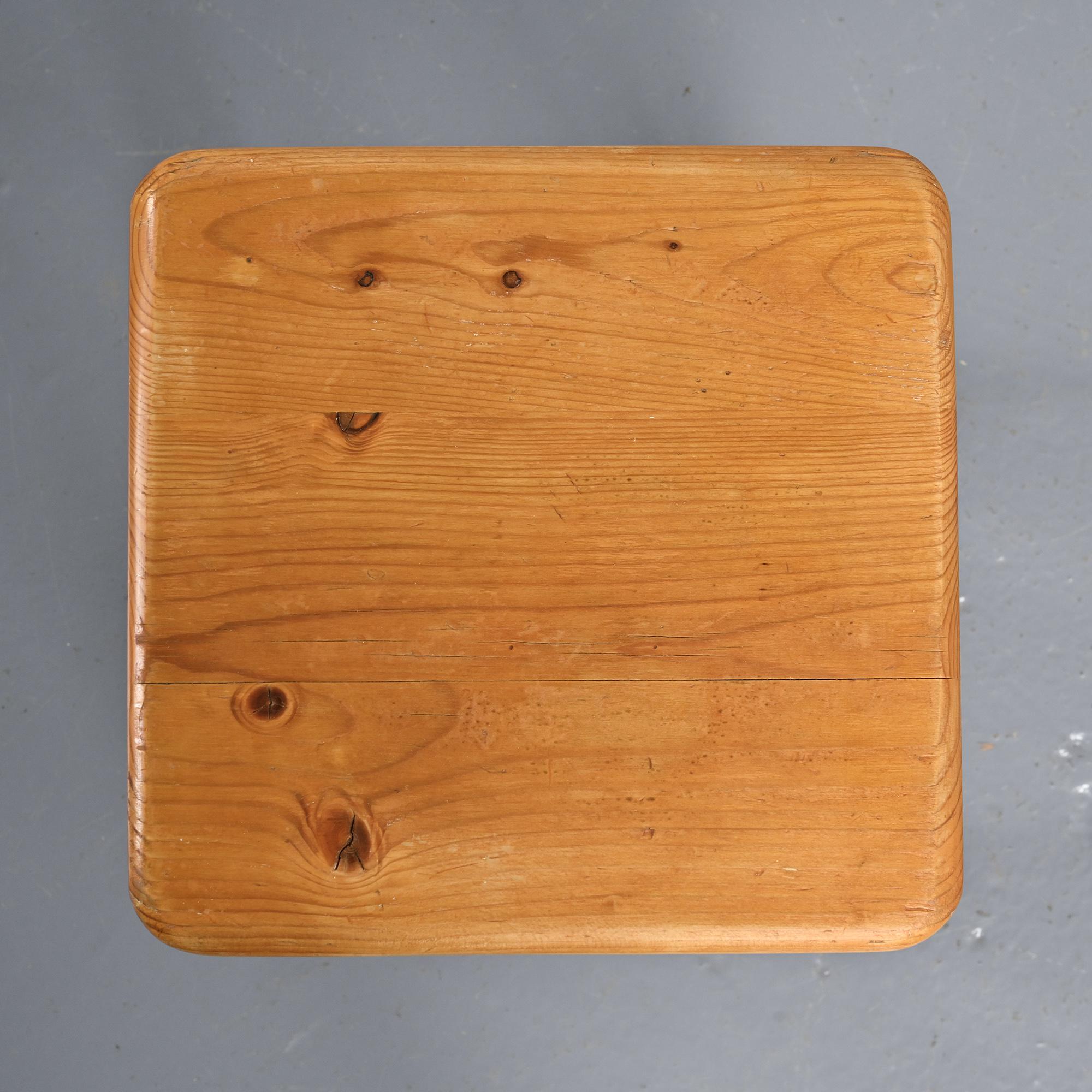 Pine stool by Charlotte Perriand, Les Arcs, France