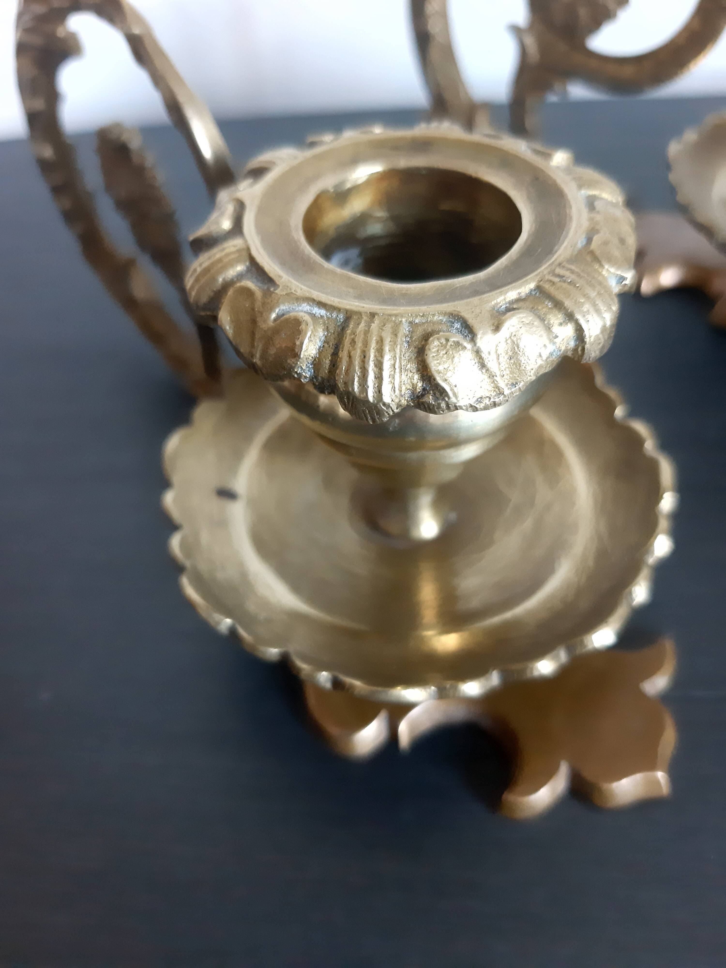 Pair of bronze candlesticks