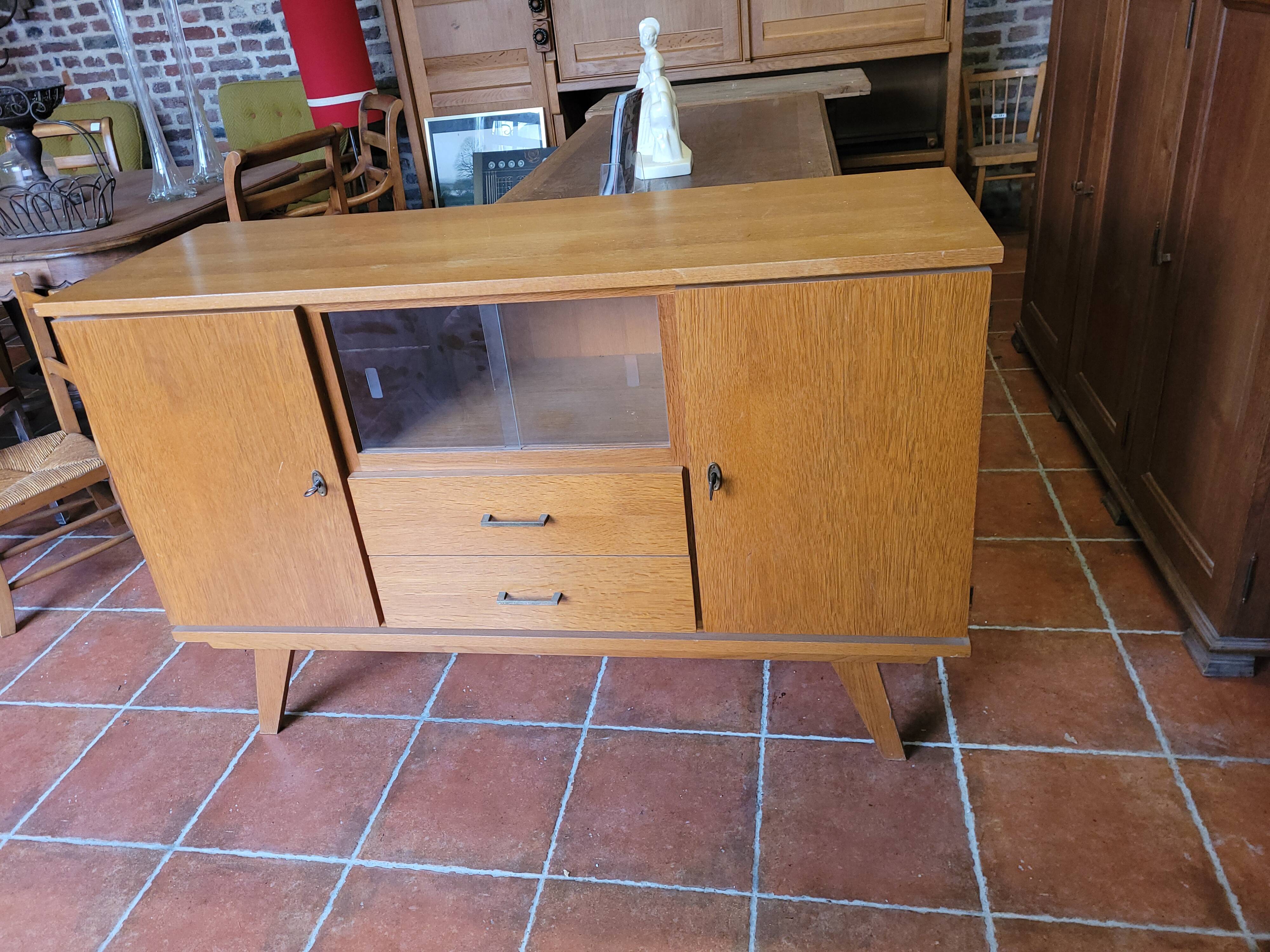 Vintage 60s oak sideboard
