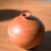 Pair of 1980s-90s Terracotta Vases – Minimalist Organic Shapes