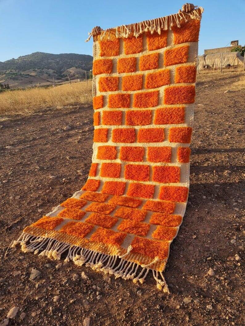 Handmade runner rug 300cm x 100cm