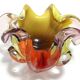 Large Polychrome Murano Glass Ashtray / Vide-Poche attr. to Toso, Italy