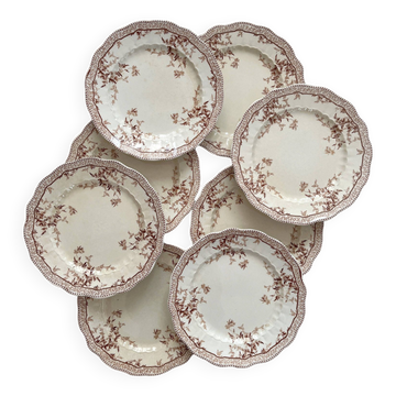 8 Ridgways England Royal Semi Porcelain "Eton" Ironstone Dinner Plates