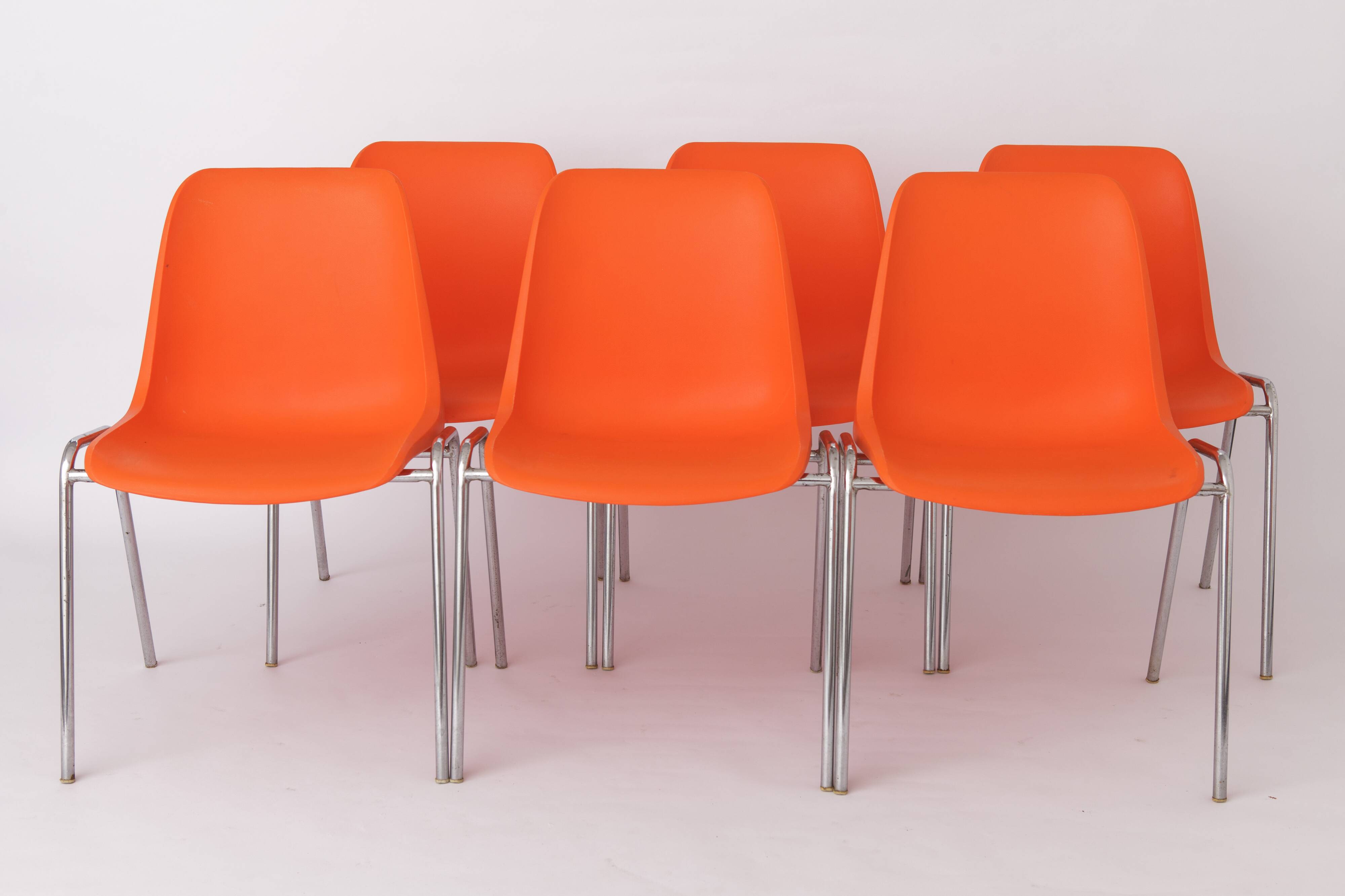 12 Stacking Chairs Vintage 1970s, Germany