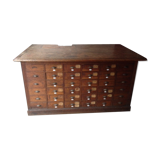 Meuble de métier à petits tiroirs en chêne fin XIXeme siècle