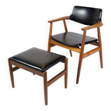 Fauteuil avec repose-pieds modèle GM11 par Svend Erik Andersen des années 1960