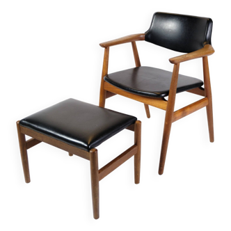 Fauteuil avec repose-pieds modèle GM11 par Svend Erik Andersen des années 1960