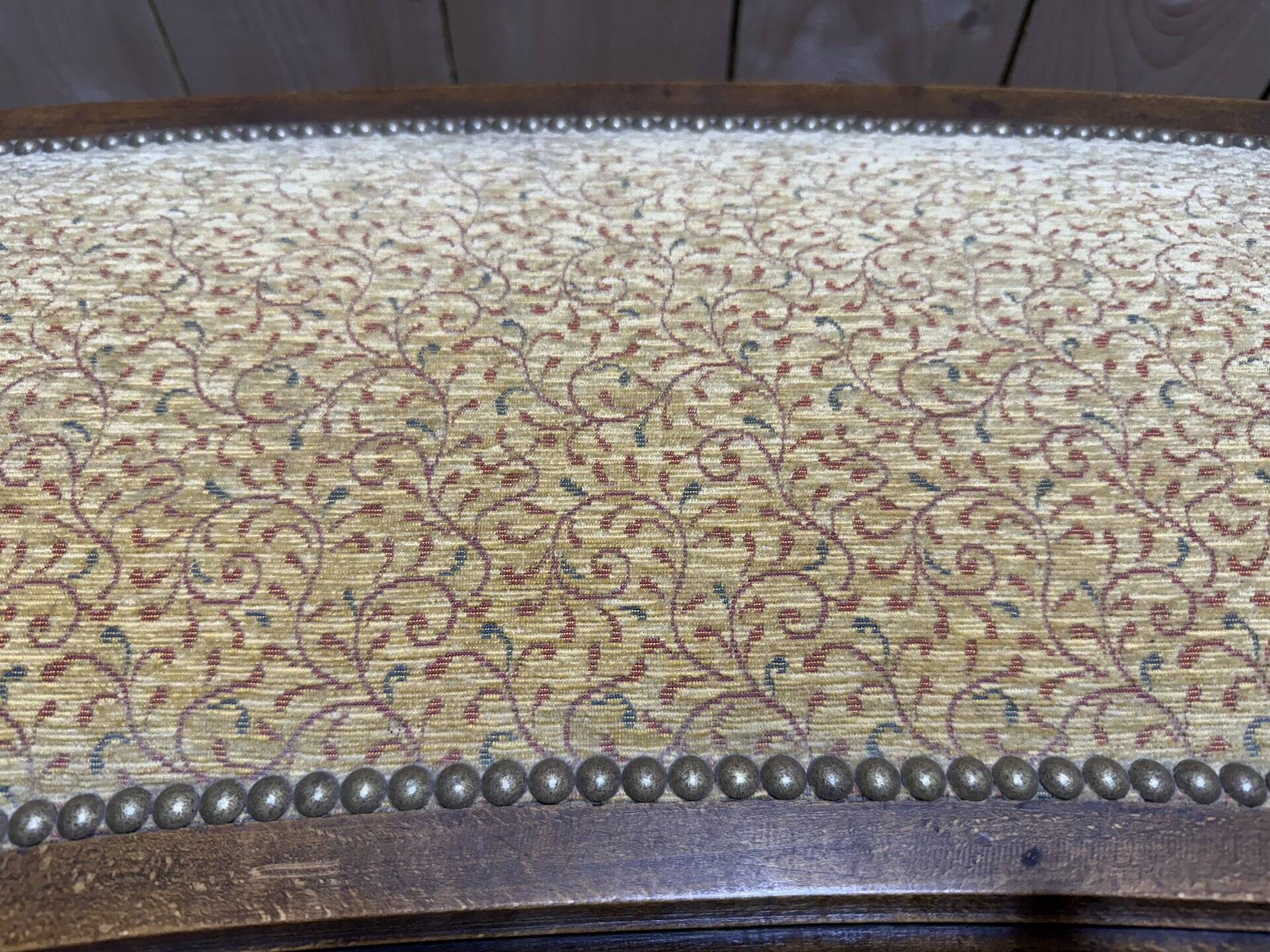 Louis XV style curved upholstered piano bench